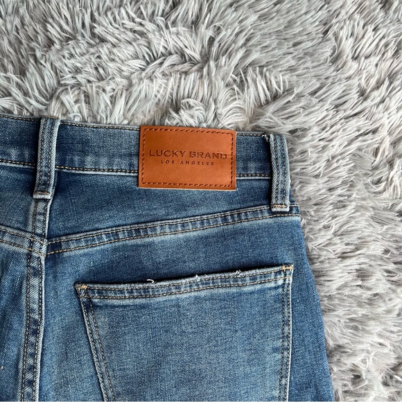 Lucky Brand Jeans Womens 4 Mid Rise Ava Skinny Whiskered Raw Hem Denim Blue - Picture 11 of 11